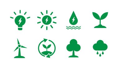 Sürdürülebilir kalkınma, ekoloji ve alternatif temiz enerji kaynaklarıyla ilgili simgeler belirlendi.
