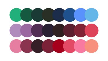 Beyaz arkaplanda izole edilmiş koyu renkli palet.