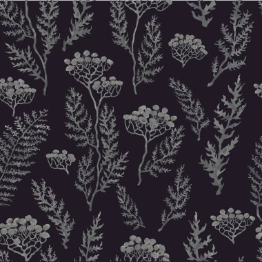 El çizilmiş çiçek illüstrasyonu ile dikişsiz desen