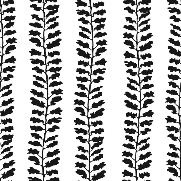Бесшовный рисунок с ручной иллюстрацией растений — стоковый вектор