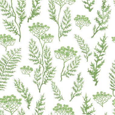 Bitkiler, bitkiler ve çiçeklerle kusursuz desen