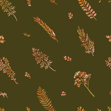 Bitkiler, bitkiler ve çiçeklerle kusursuz desen