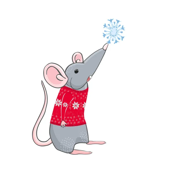 Барвисті ілюстрації щурячого одягу Різдвяний светр — стоковий вектор