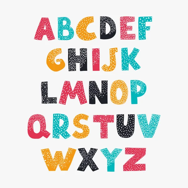 Positives buntes Alphabet für Kinder — Stockvektor