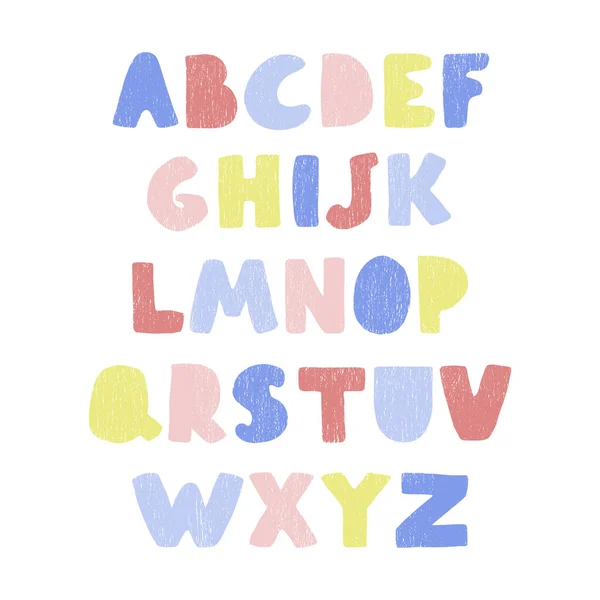 Позитивный красочный алфавит для детей — стоковый вектор