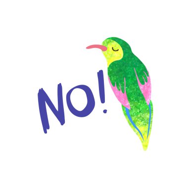 Şirin kuşun renkli çizimi