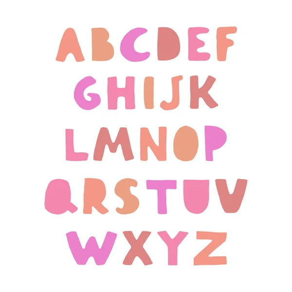 Alphabet coloré positif pour les enfants — Image vectorielle