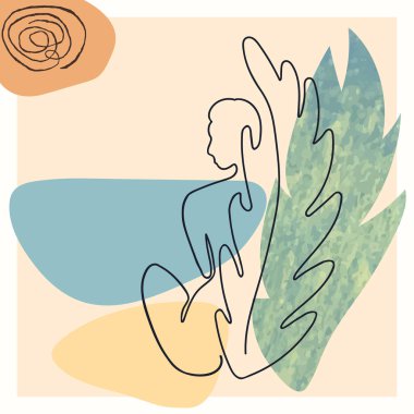 Çiçekli arka planda kadın vücudunun tasviri