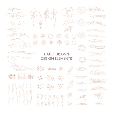 Karalama soyut illüstrasyonları ile vektör seti