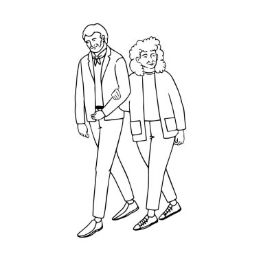 Yürüyen ve konuşan mutlu son sınıflar.