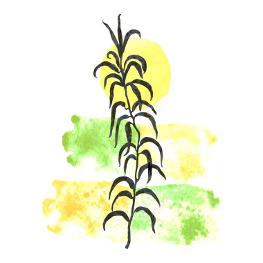 Modern posteri soyut şekiller ve bitkilerin resimleriyle kolajla