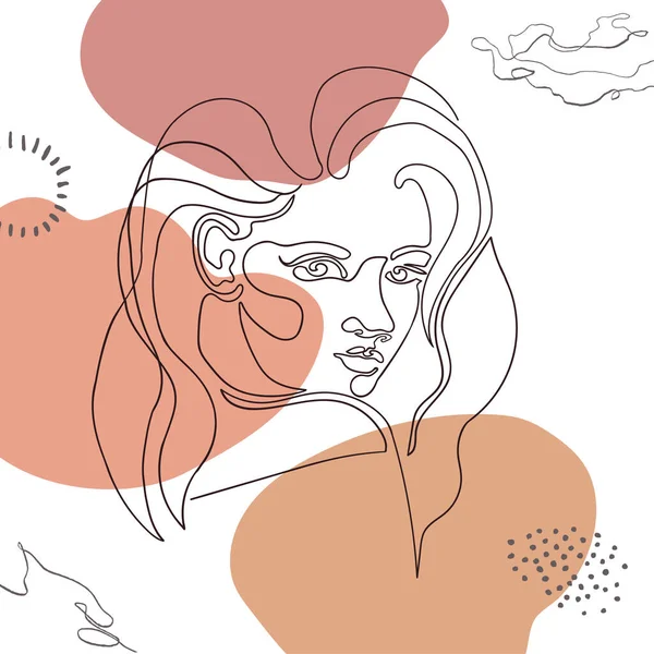 Illustration schématique de la femme sur fond abstrait — Image vectorielle