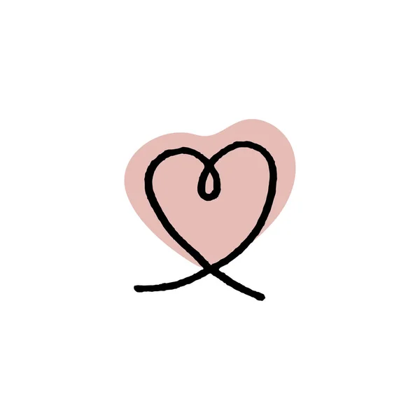 Περίγραμμα σχήμα καρδιάς εικονίδιο στην κόκκινη κηλίδα, — Διανυσματικό Αρχείο