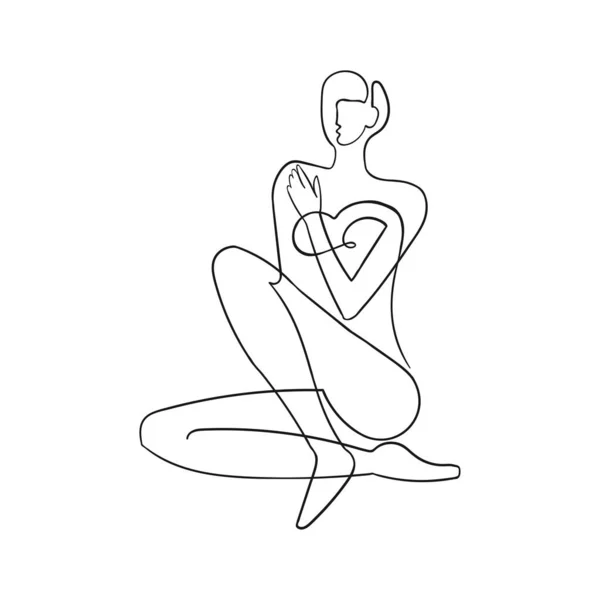 Outline illustration of woman body — Stock Vector