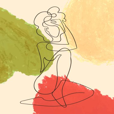 Çiçekli arka planda kadın vücudunun tasviri