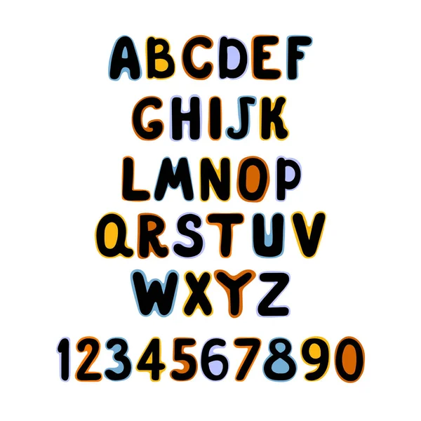 Alphabet coloré positif pour les enfants — Image vectorielle