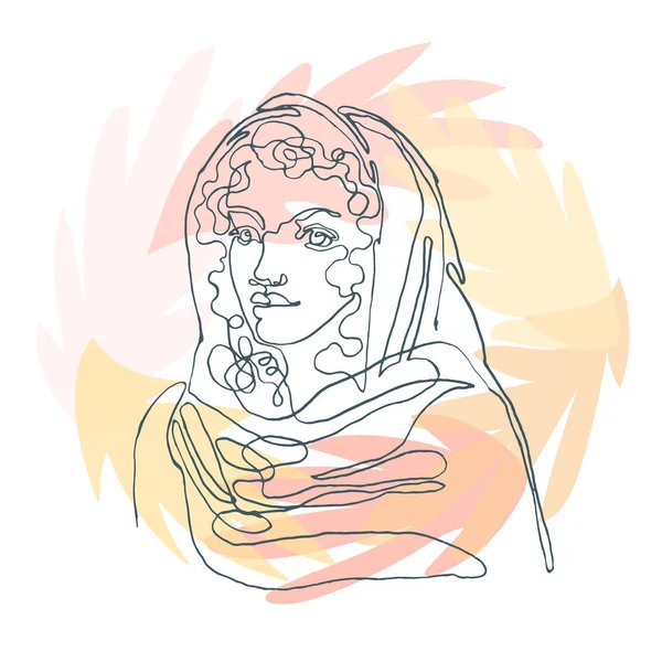 Kortfattad illustration av kvinnan på blommig bakgrund — Stock vektor