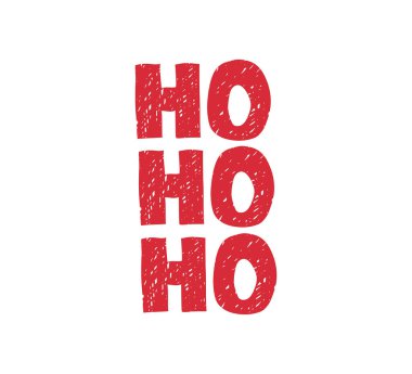 Ho Ho Ho - harflerle çizilmiş eğlenceli bir kart