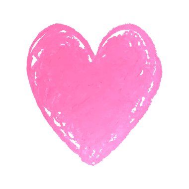 Pembe tebeşirle çizilmiş kalp şeklinin tasviri