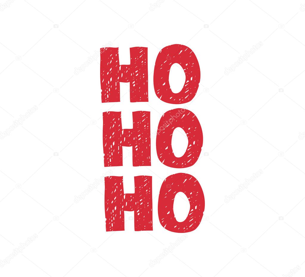 Ho Ho Ho - fun hand drawn grating card with lettering