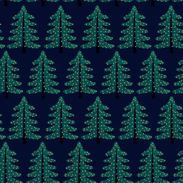 Modèle sans couture coloré avec arbre de Noël — Image vectorielle