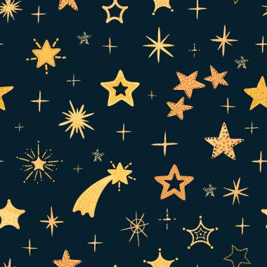 Yıldız şekilli renkli, modern, pürüzsüz desen