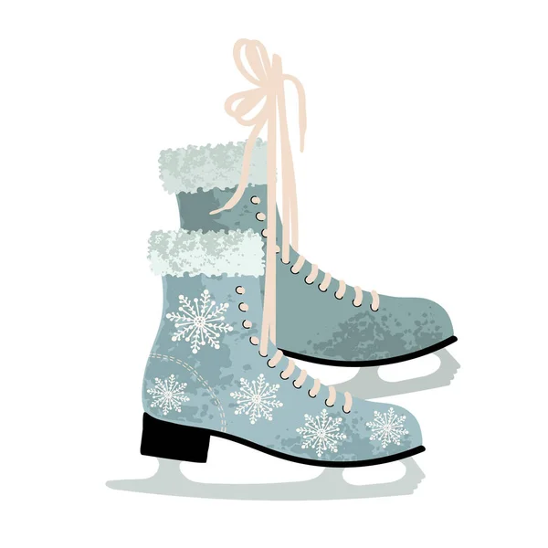 Illustrazione colorata di pattini invernali — Vettoriale Stock