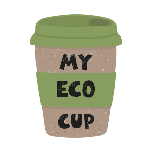 Illustrations de tasse de café éco réutilisable — Image vectorielle