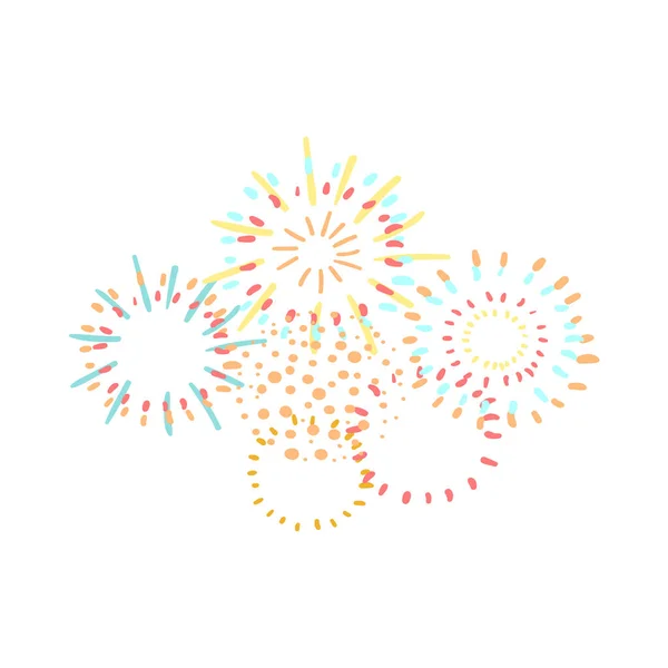 Ilustração colorida de fogos de artifício — Vetor de Stock