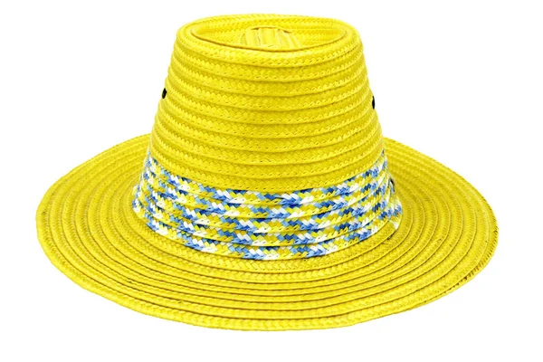 Handmade Straw Hat Isolated White Background Clipping Path — Stock Photo, Image