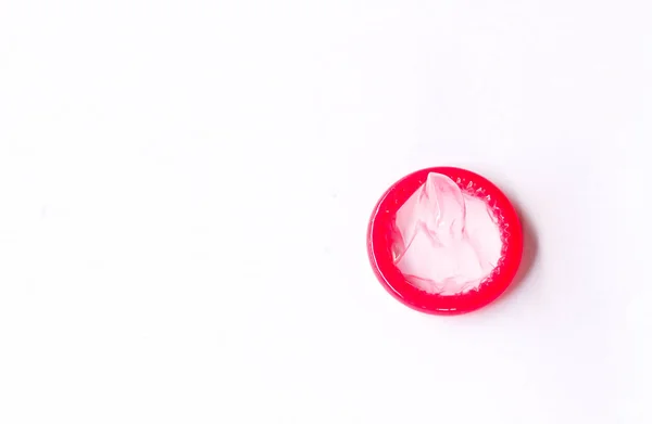Condom on white background — Stock Photo, Image