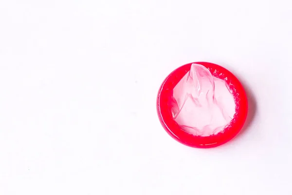 Condom on white background — Stock Photo, Image