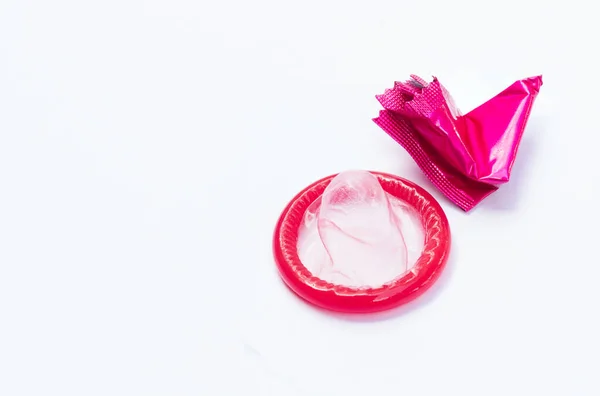 Condom on white background — Stock Photo, Image