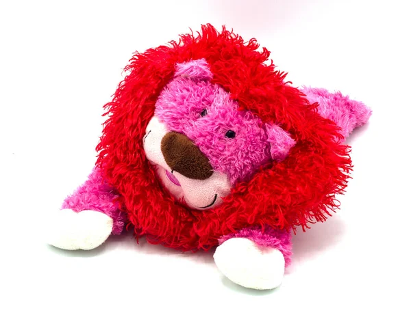 Lion doll on white background