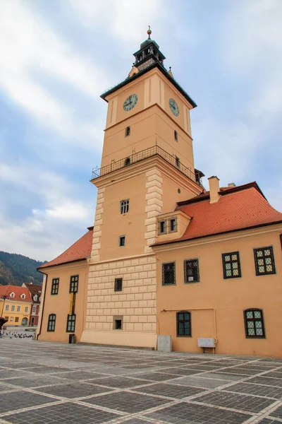 Evropa Rumunsko Brasov Náměstí Rady Piata Sfatului Hodinová Věž Brasov — Stock fotografie