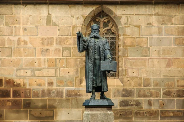 Europa Rumänien Brasov Schwarze Kirche Statue Von Johannnes Honterus — Stockfoto