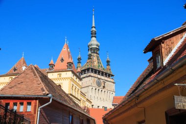 Avrupa, Romanya, Mures County, Sighisoara Saat Kulesi, kentin sembolü.