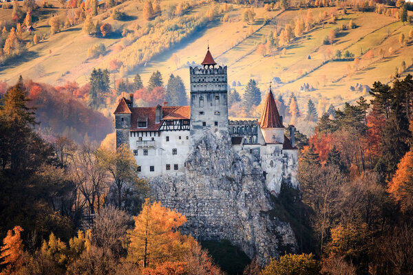 Europe, Transylvania, Romania, 13th century Castle Bran, associated with Vlad II the Impaler, AKA Dracula.Queen Marie of Romania's later residence.