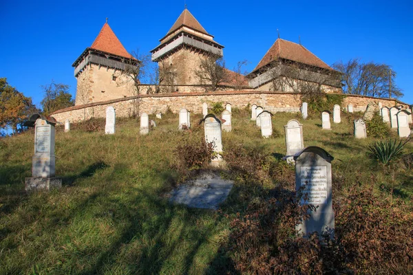 Europa Romania Viscri Xii Secolo Villaggio Sassone Della Transilvania Chiesa — Foto Stock