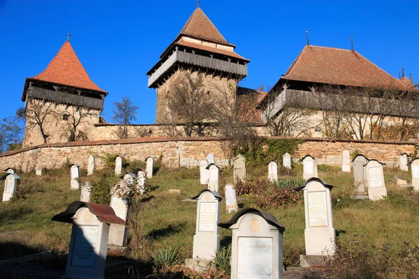 Ευρώπη Ρουμανία Viscri Σαξονικό Χωριό Της Transylvania Church Είναι Μνημείο — Φωτογραφία Αρχείου