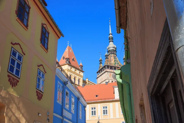 Europa Romênia Condado Mures Sighisoara Torre Relógio Símbolo Cidade — Fotografia de Stock