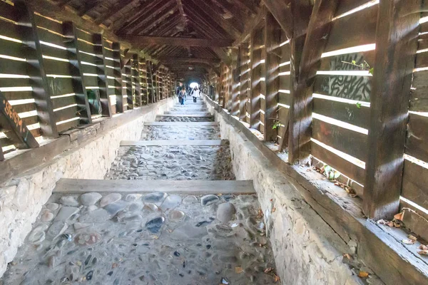 Avrupa, Romanya, Mures County, Sighisoara, Biserica DIN anlaşma, kilise tepe üzerinde bilim adamları, kapalı geçit merdiven.