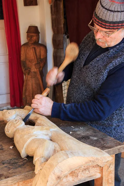 Europa Transilvania Romania Contea Suceava Frasin Intagliatore Legno Utensili Del — Foto Stock