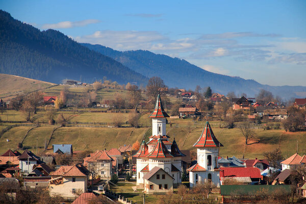 Europe, Romania, Bucovina, Campulung Moldovenesc, Fall colors.