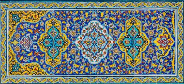 Iran İslam Cumhuriyeti. Tehran. Gülistan Sarayı. Farsça mozaik döşeme çalışmaları.