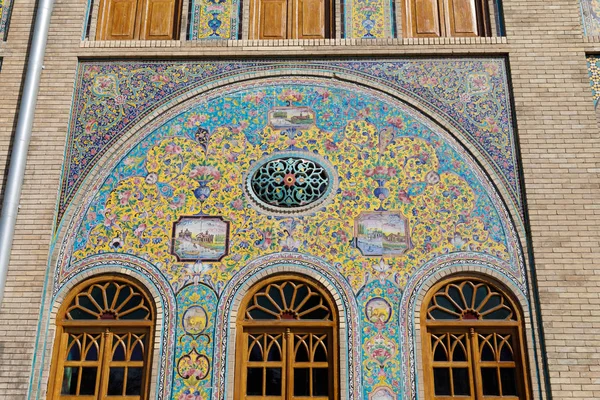 Islamic Republic of Iran. Tehran. Golestan Palace, UNESCO World Heritage Site,  a group of royal buildings that consists of gardens, royal buildings, and collections of Iranian Art.  Mosaic Tiles.