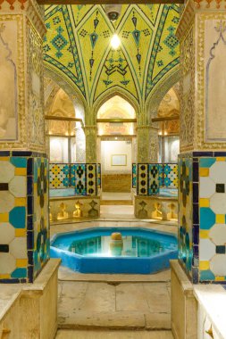Iran İslam Cumhuriyeti. Isfahan Eyaleti, kaşan. Sultan Amir Ahmad Bathhouse, Hamam.