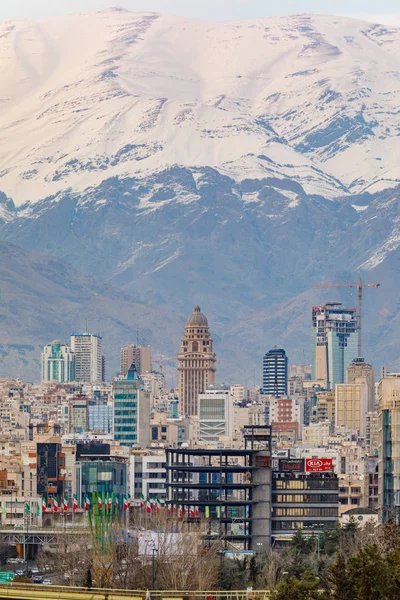 República Islámica Irán Teherán Centro Ciudad Fondo Montañoso — Foto de Stock