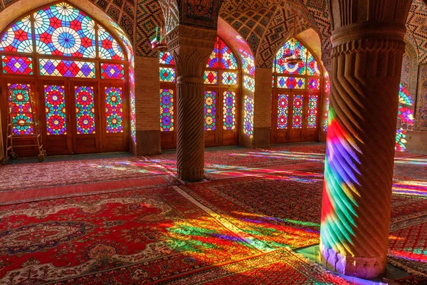 República Islâmica Irão Shiraz Mesquita Nasir Mulk Mesquita Rosa Localizada — Fotografia de Stock