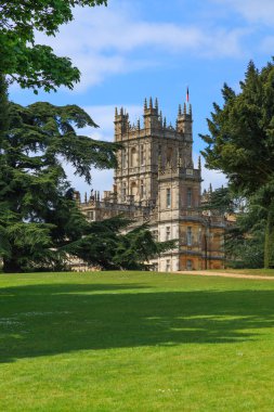 İngiltere, Hampshire. 2 Mayıs 2017. Highclere Castle. Jacobethan stil kır evi, Earl Carnarvon koltuğunda. Sity Abbey ayarı.